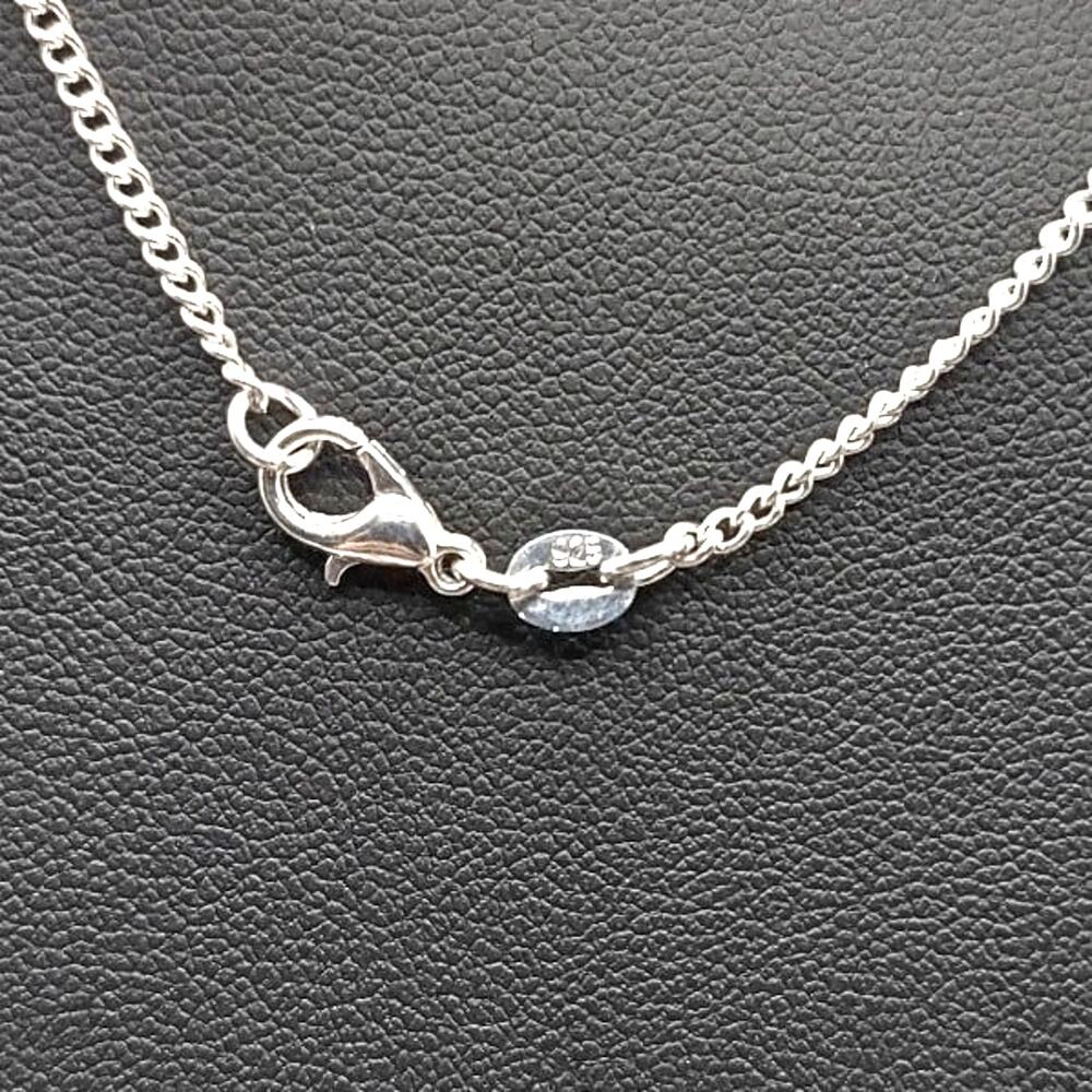 925 Sterling Silver Necklace w/ Cross Angel Wings Blue Gemstone Valentines New